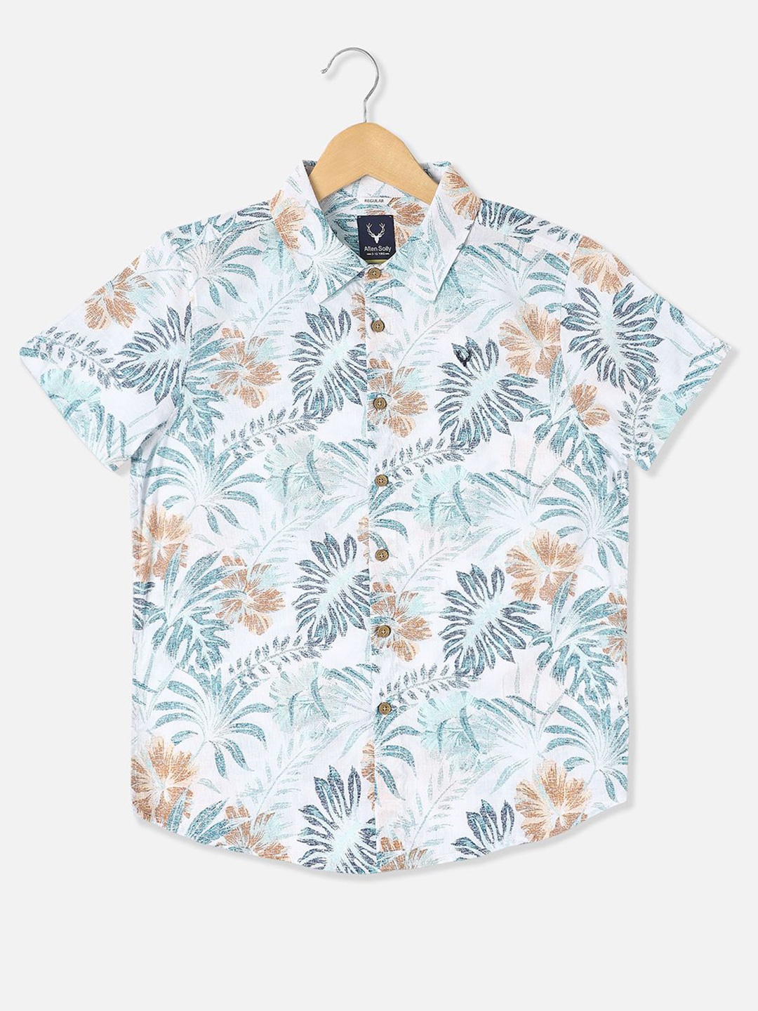 

Allen Solly Junior Boys Spread Collar Tropical Cotton Casual Shirt, White