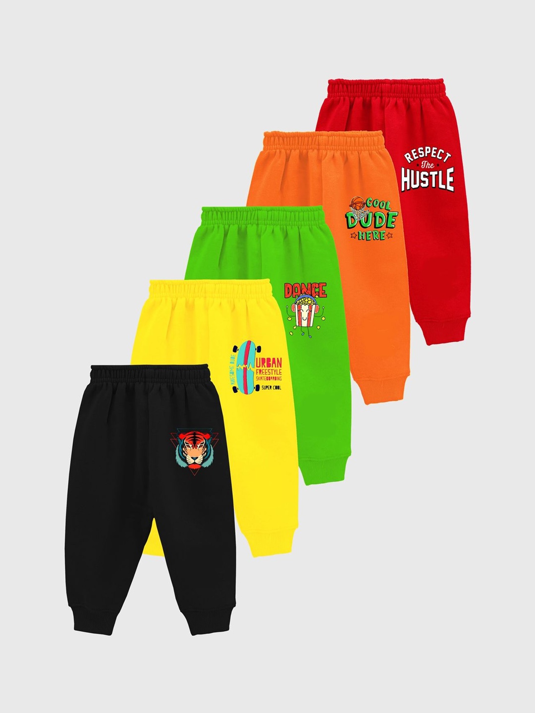 

KUCHIPOO Boys 5-Pcs Ankle Length Jogger, Red