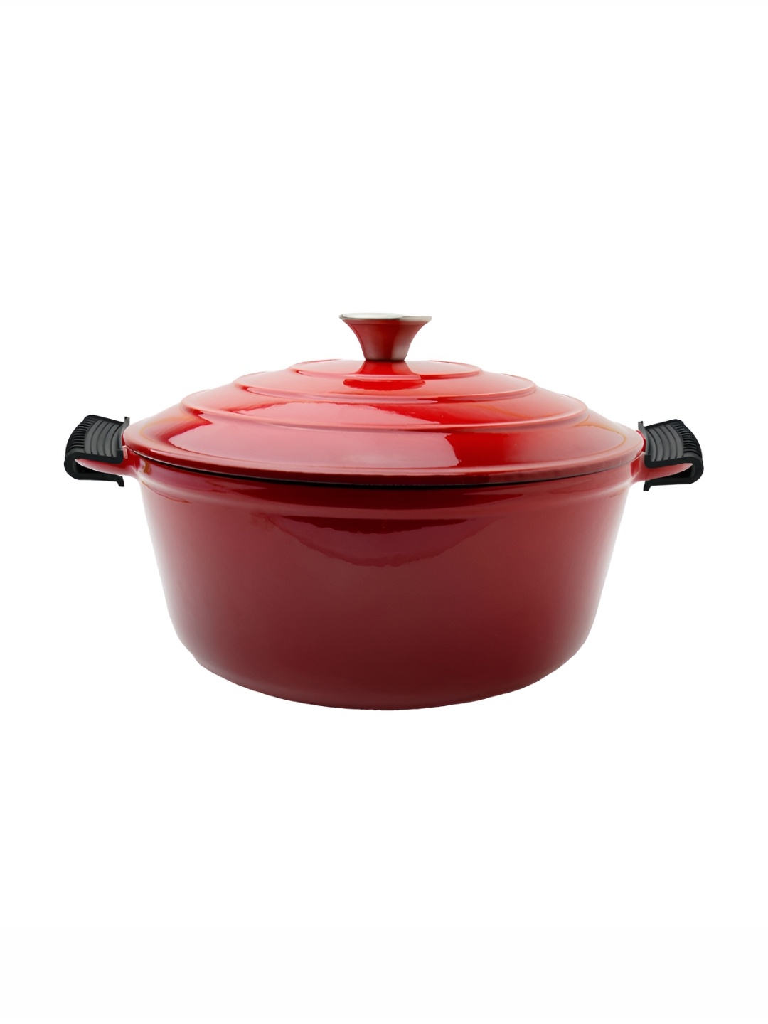 

UMAI Red Enameled Cast Dishwasher Safe Iron Casserole With Lid & Handle 5l