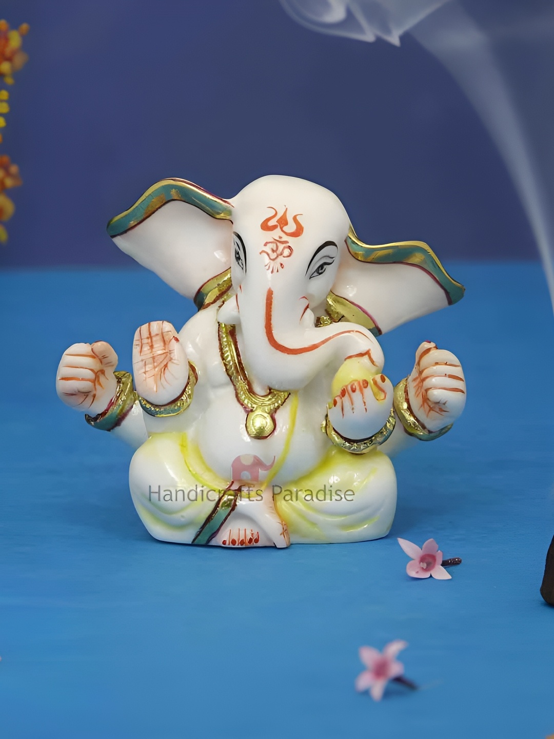 

HANDICRAFTS PARADISE White & Yellow Religious Idol Showpiece
