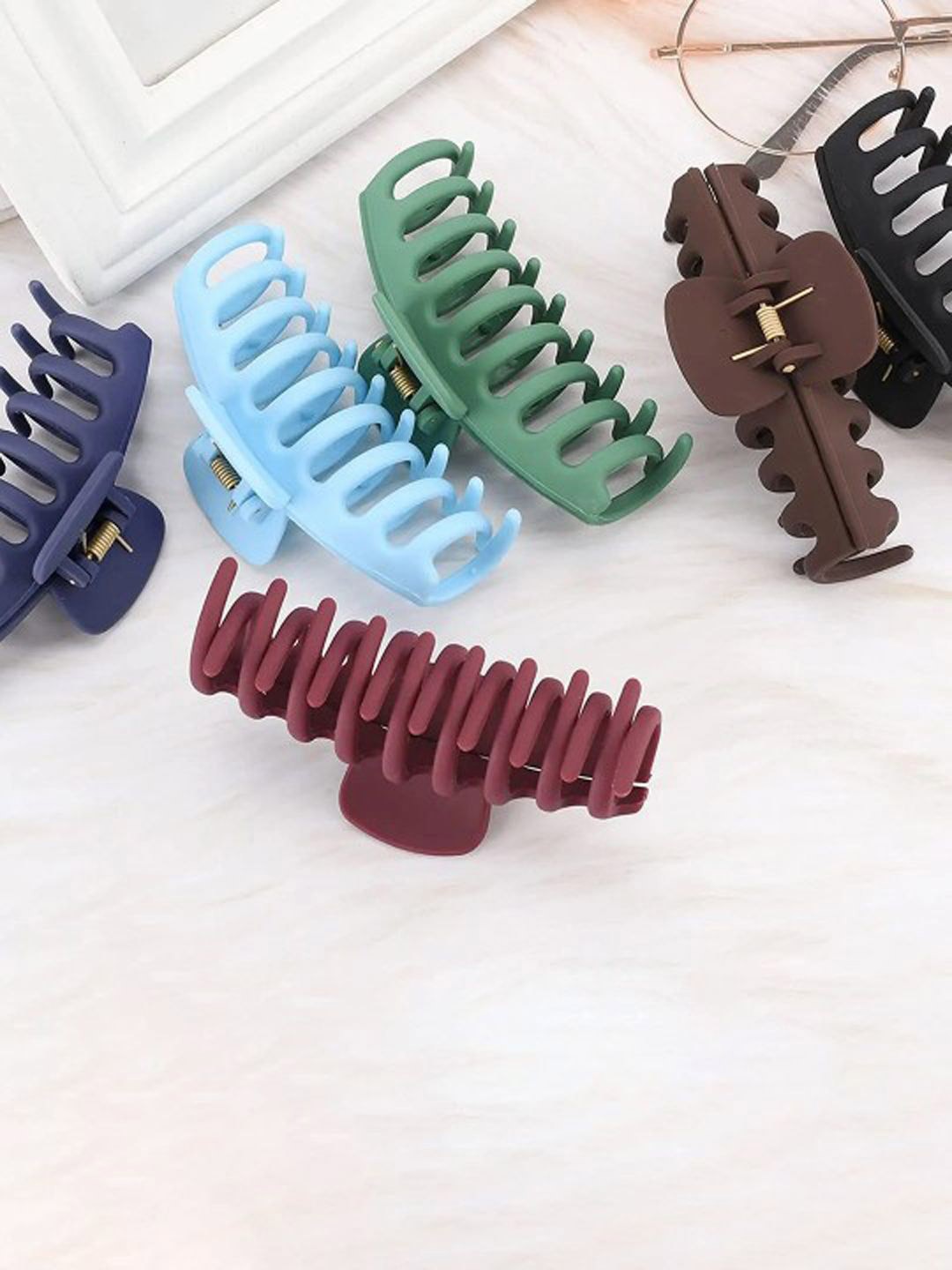 

Xivir Women Set Of 6 Claw Clips, Green