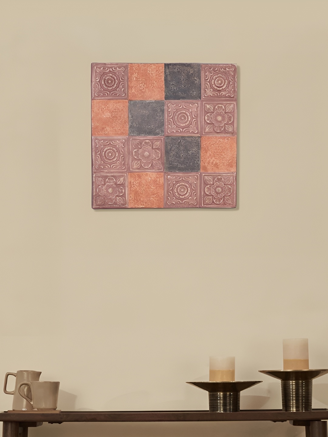 

Fabindia Tarinika Brown & Peach Textured Wall Decor