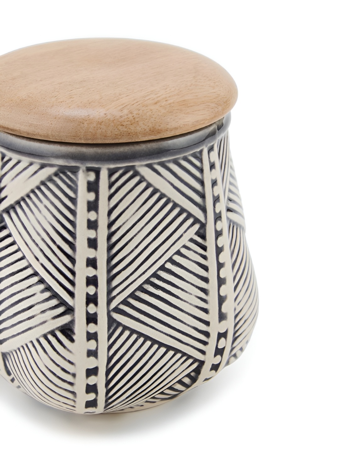 

Fabindia Grey Textured Ceramic Jar