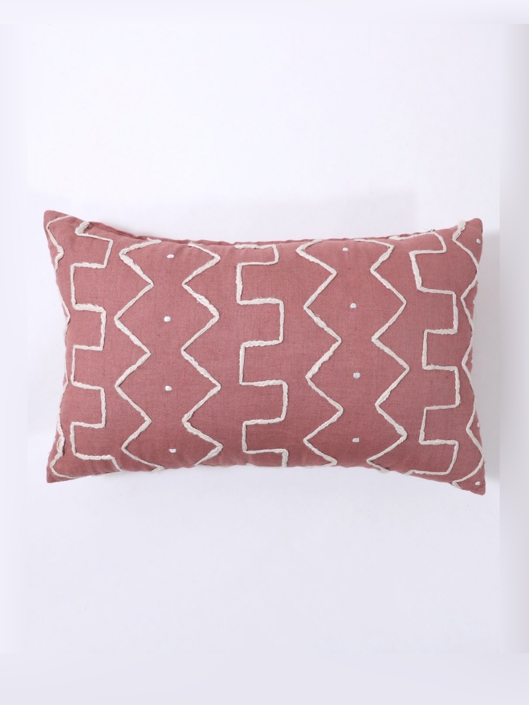 

Art Avenue Pink & White Geometric Cotton Rectangle Cushion Cover