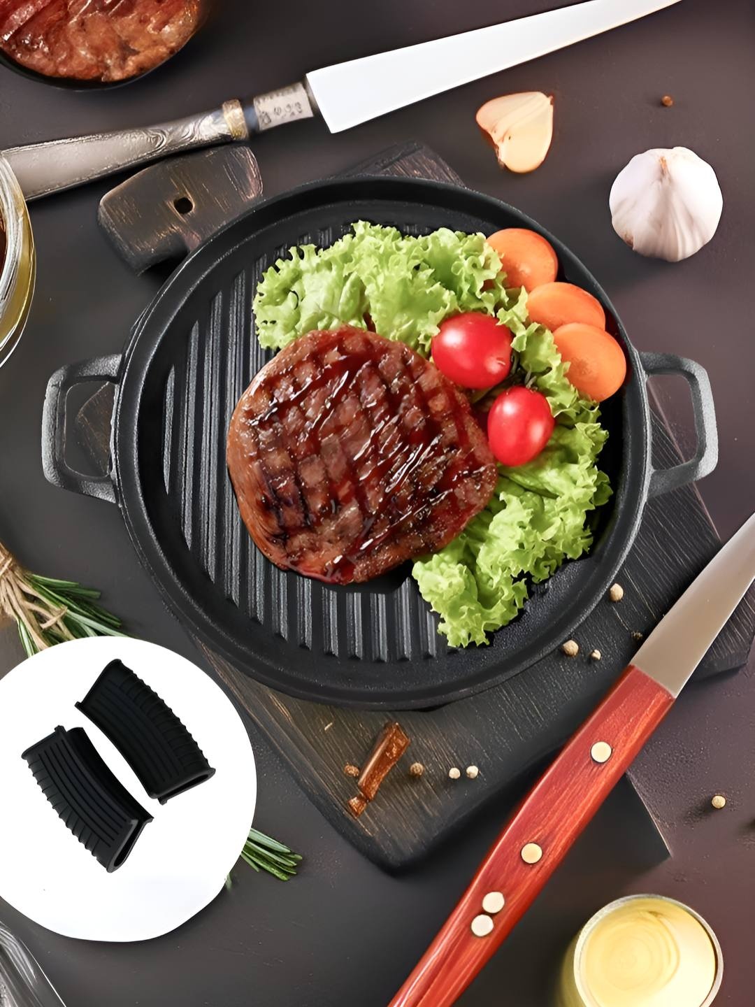 

UMAI Black Cast Iron Grill Pan With Handles