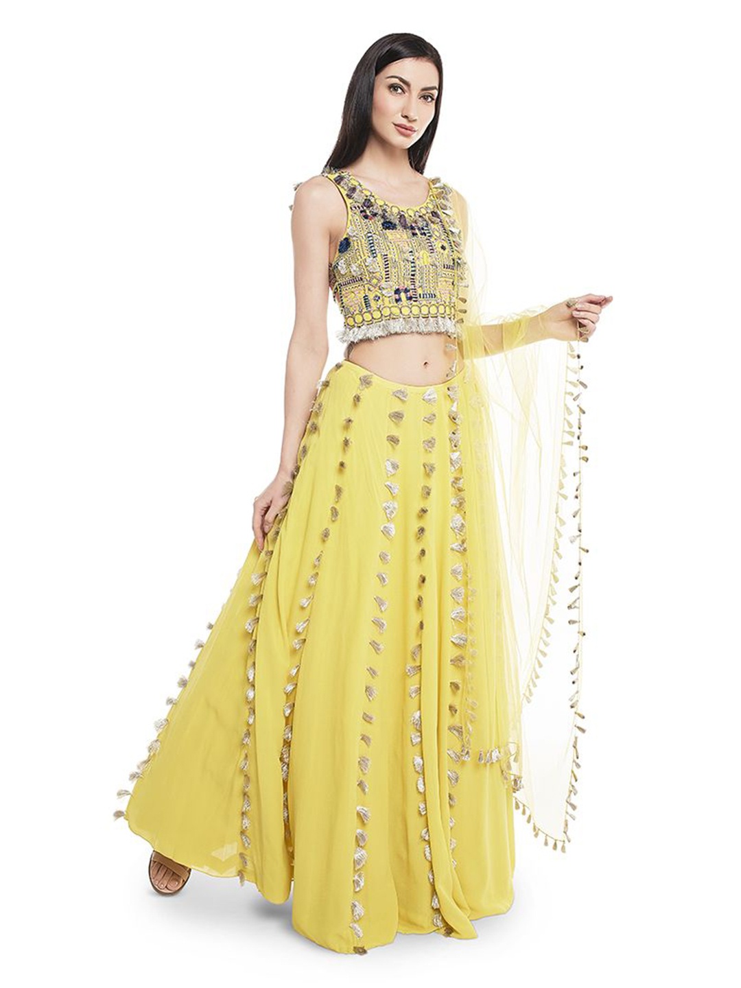 

Payal Singhal Embroidered Ready to Wear Lehenga & Blouse With Dupatta, Green