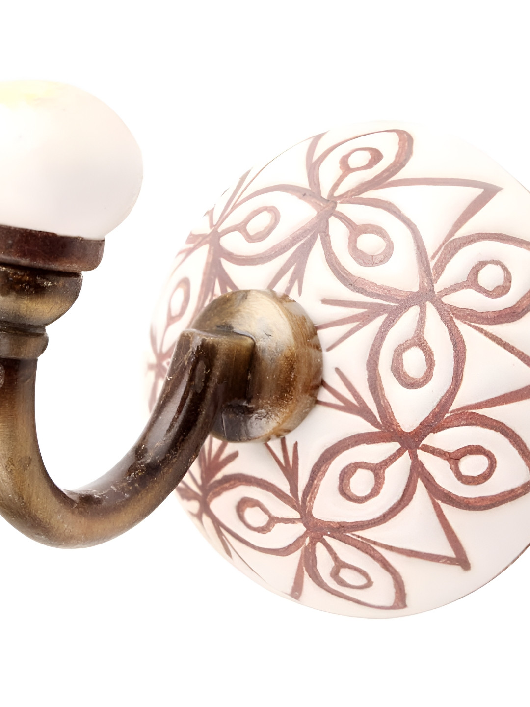 

Indianshelf White & Brown 4 Pieces Printed Metal Hooks