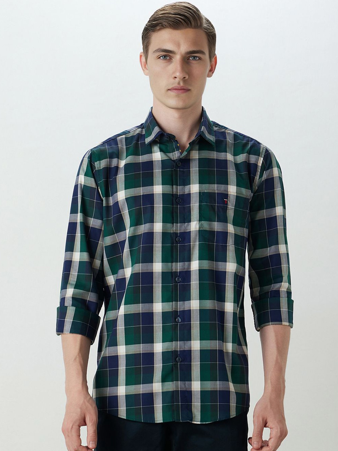 

Louis Philippe Sport Men Slim Fit Tartan Checks Opaque Checked Casual Shirt, Multi