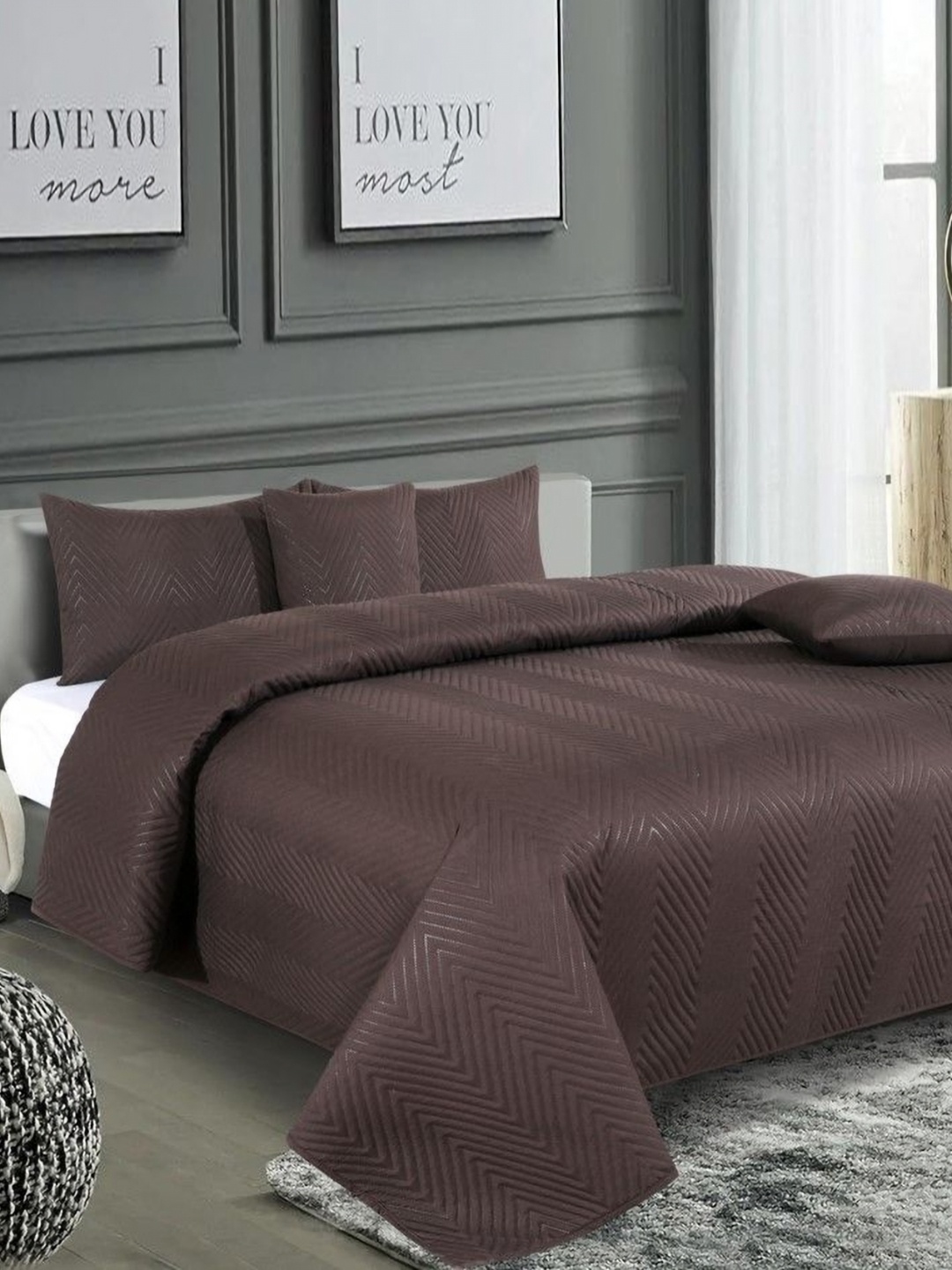 

RD TREND Coffee Brown 300 TC King Bedsheet with 2 Pillow Covers