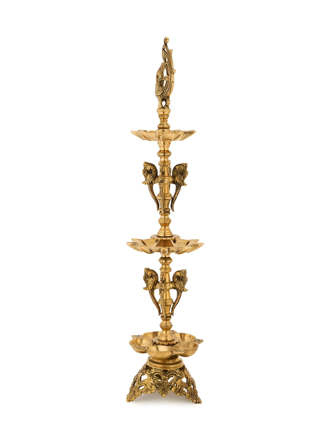 

Fabindia Gold Toned Brass Mehnoor Antiqued Oil Lamp