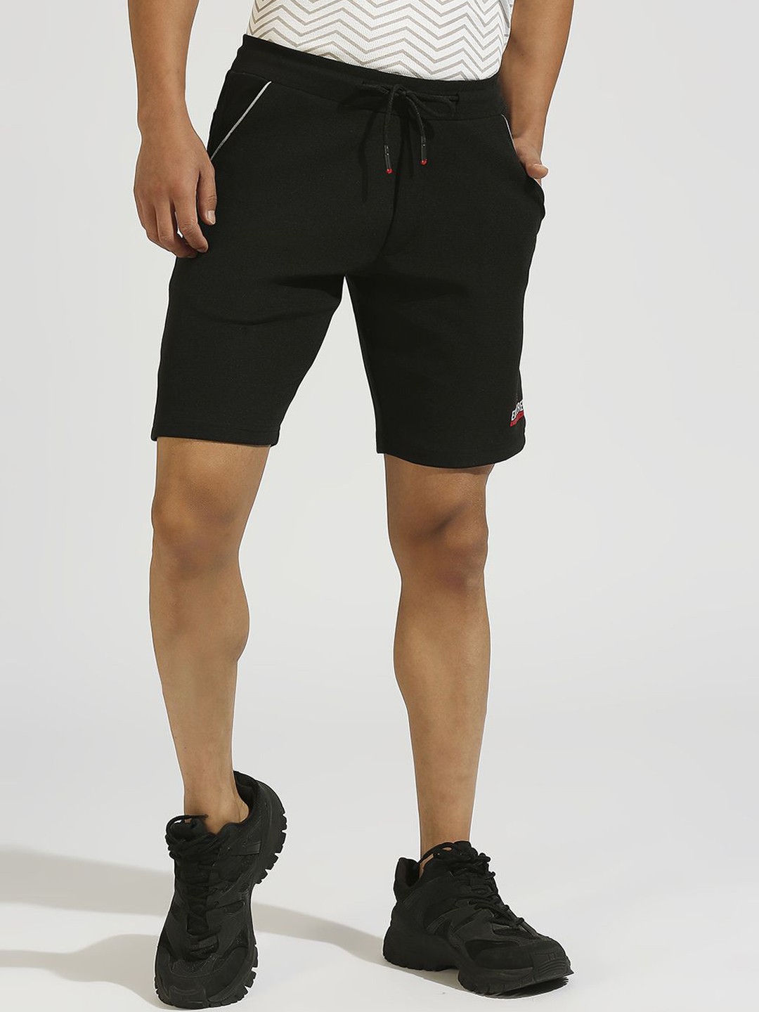 

Klub Fox Men Skinny Fit Sports Shorts, Black