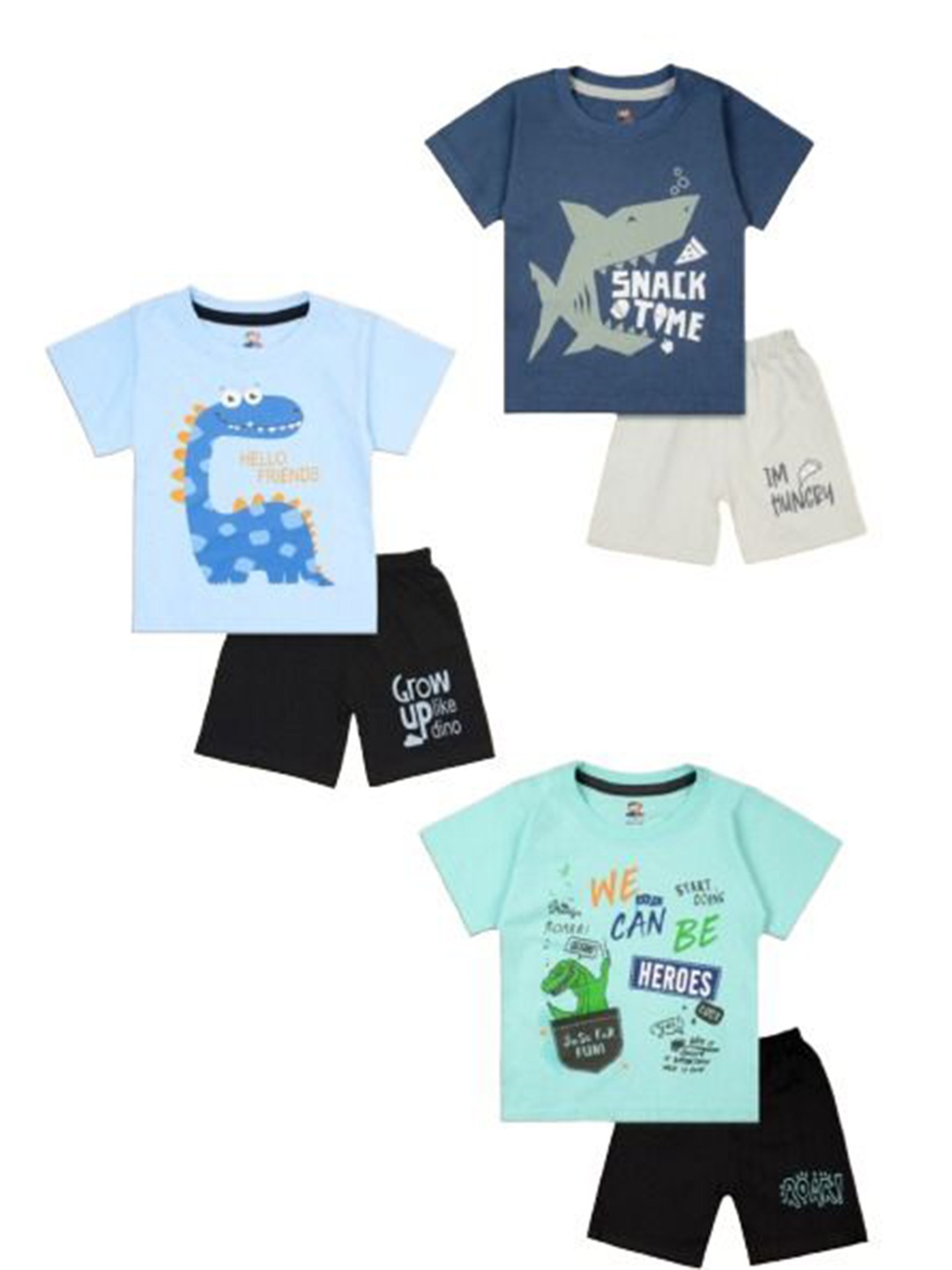 

BAESD Boys Printed T-shirt with Shorts, Blue