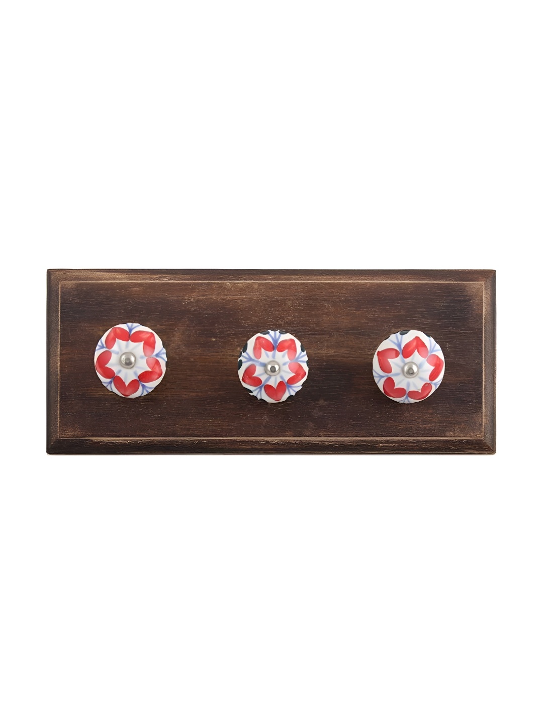 

Indianshelf Red & White 4 Pieces Printed Metal Utility Hooks