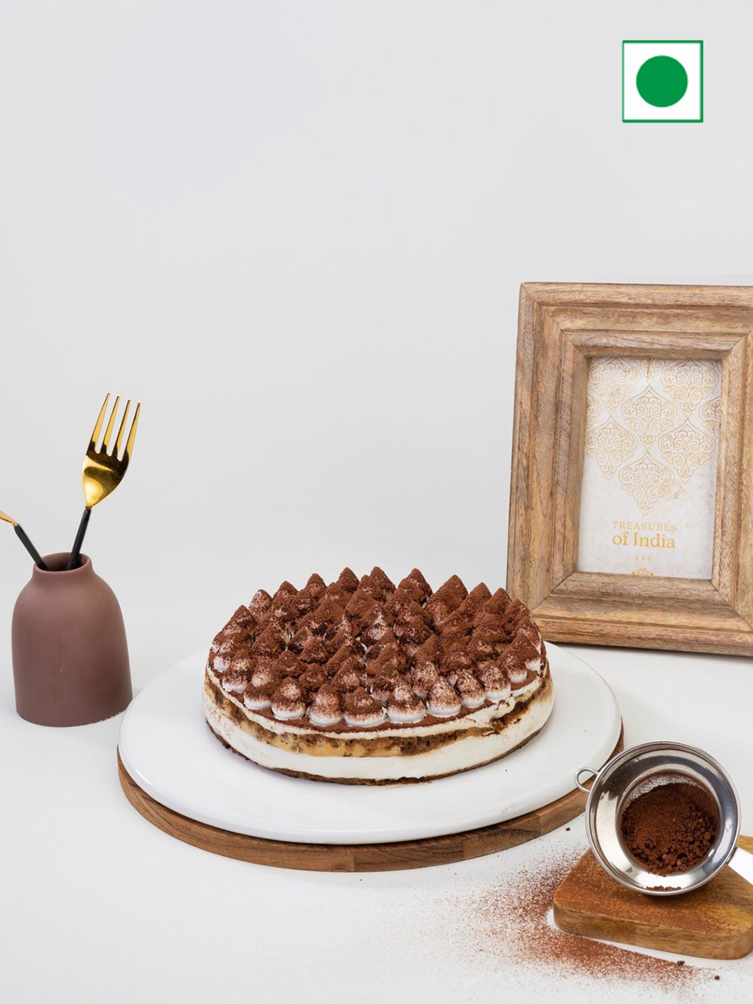 

IGP Tiramisu Flavour Eggless Round Cake- 1Kg, Coffee brown