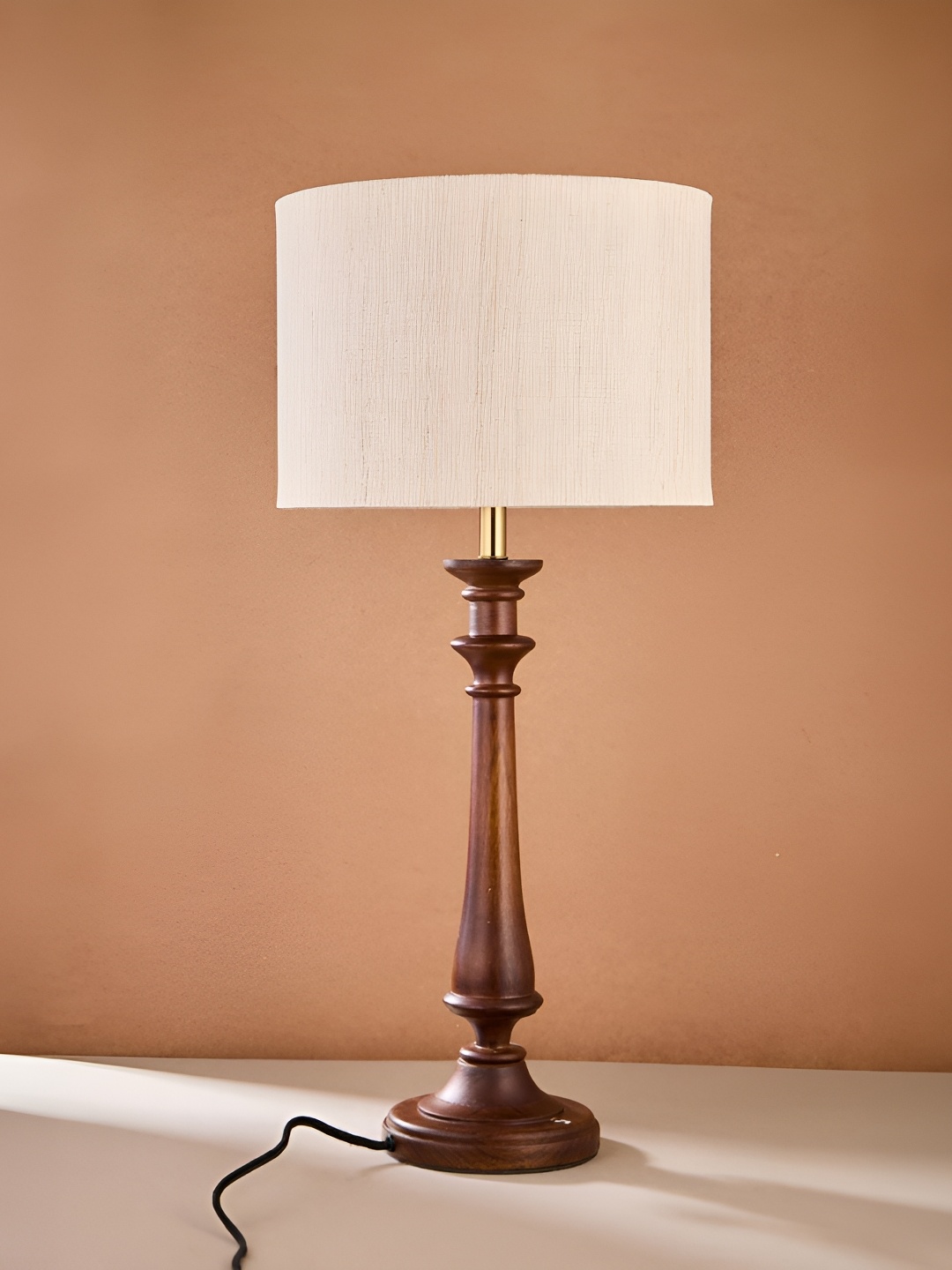 

Fabindia Beige & Brown Textured Cotton Silk Cylindrical Shaped Table Lamp Shade