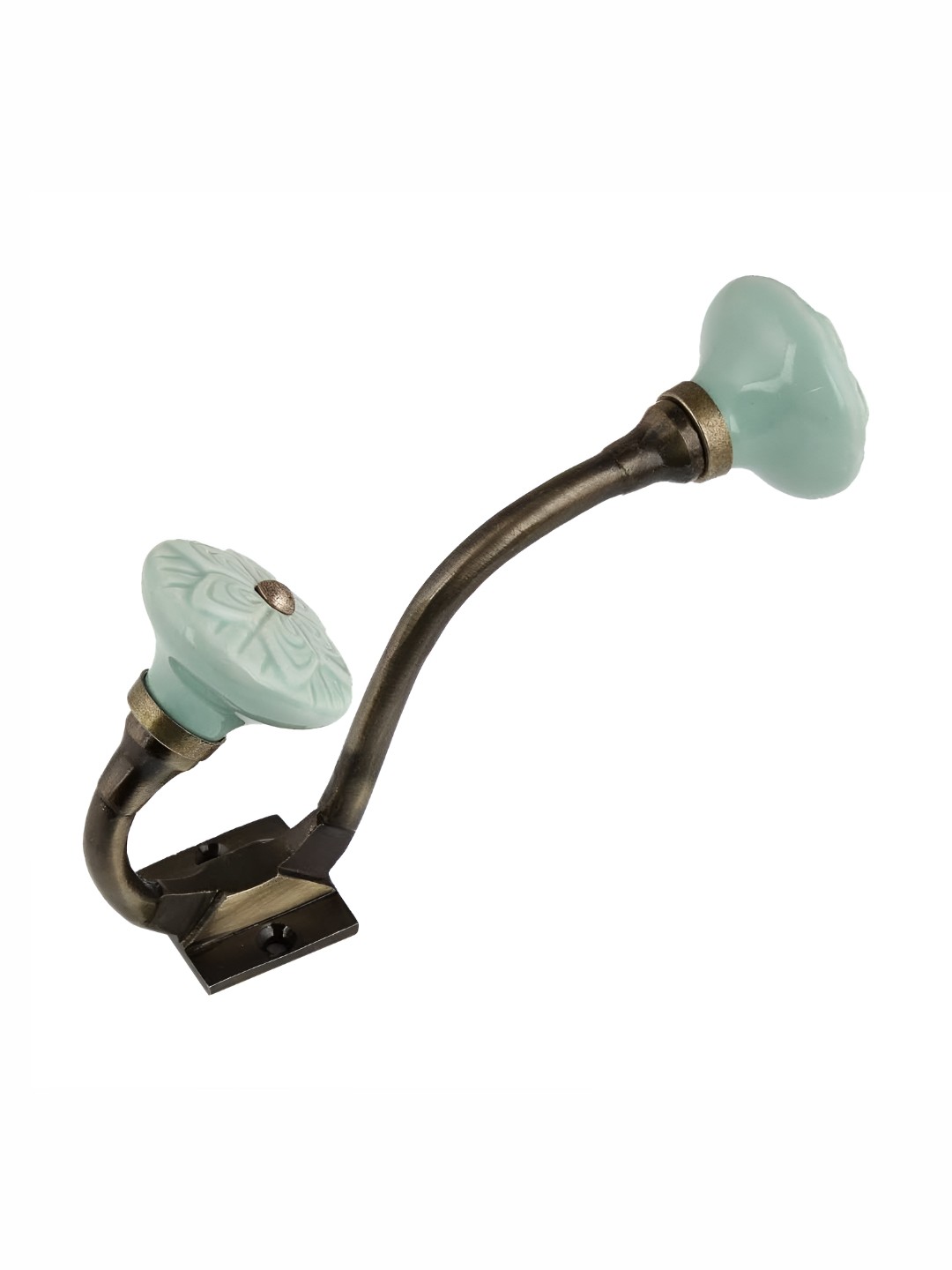 

Indianshelf Green & Black 4 Pieces Textured Metal Hooks