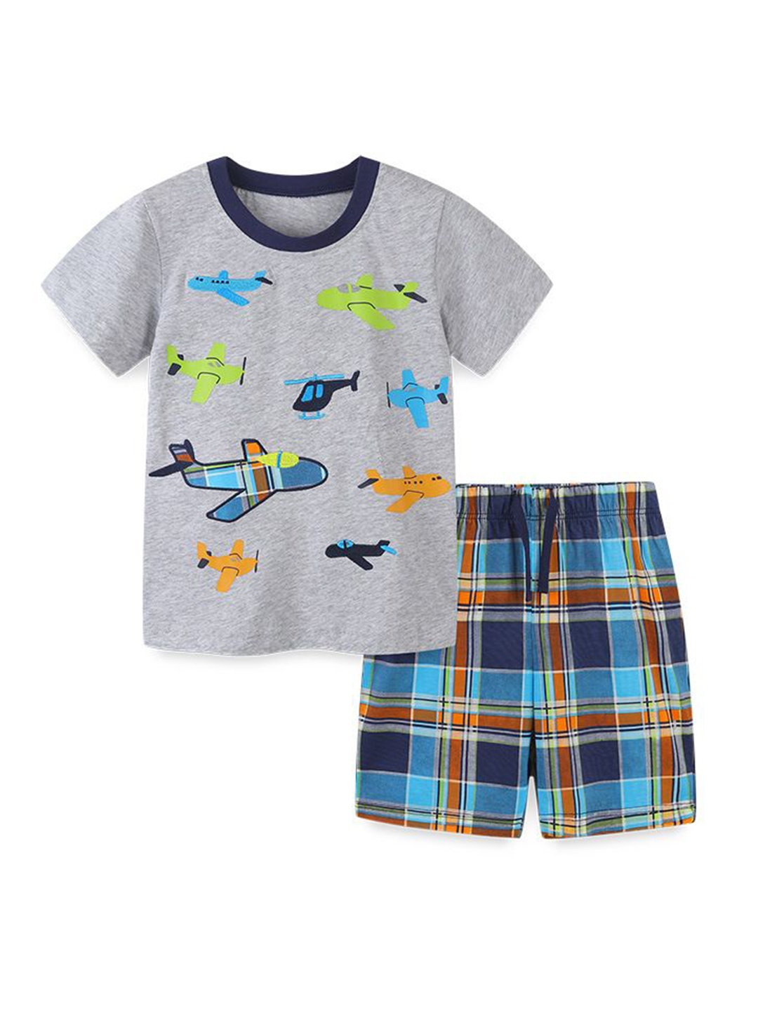 

StyleCast Boys Grey Printed Cotton T-shirt with Shorts