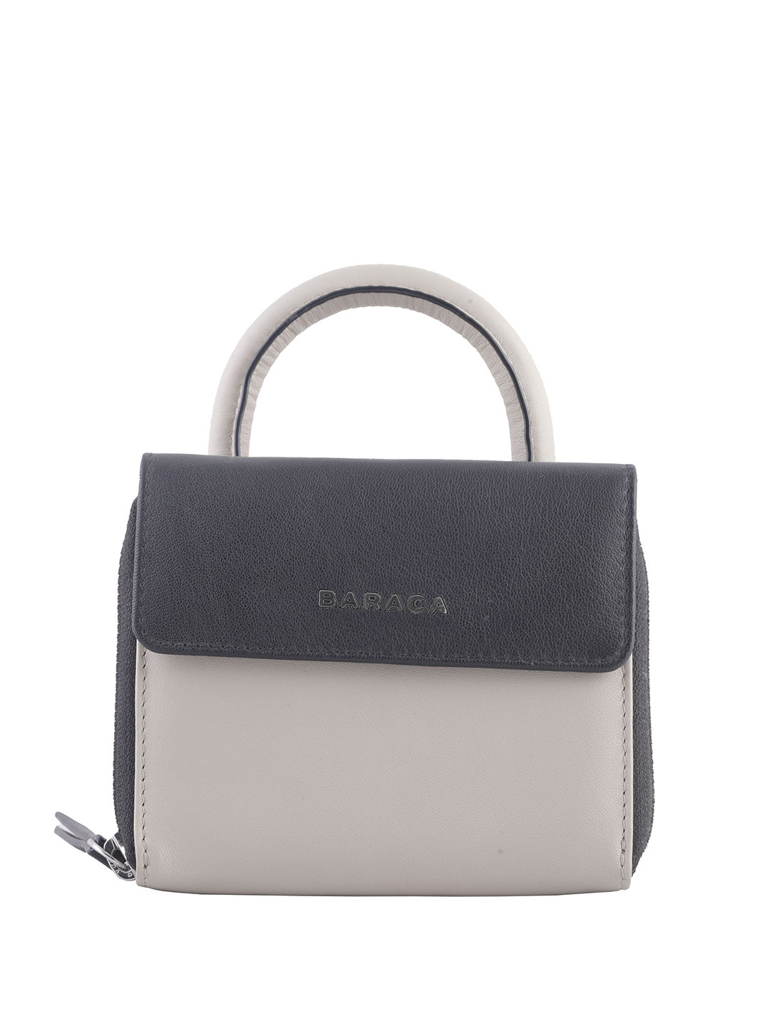 

Baraca Colourblocked Leather Foldover Clutch, Khaki