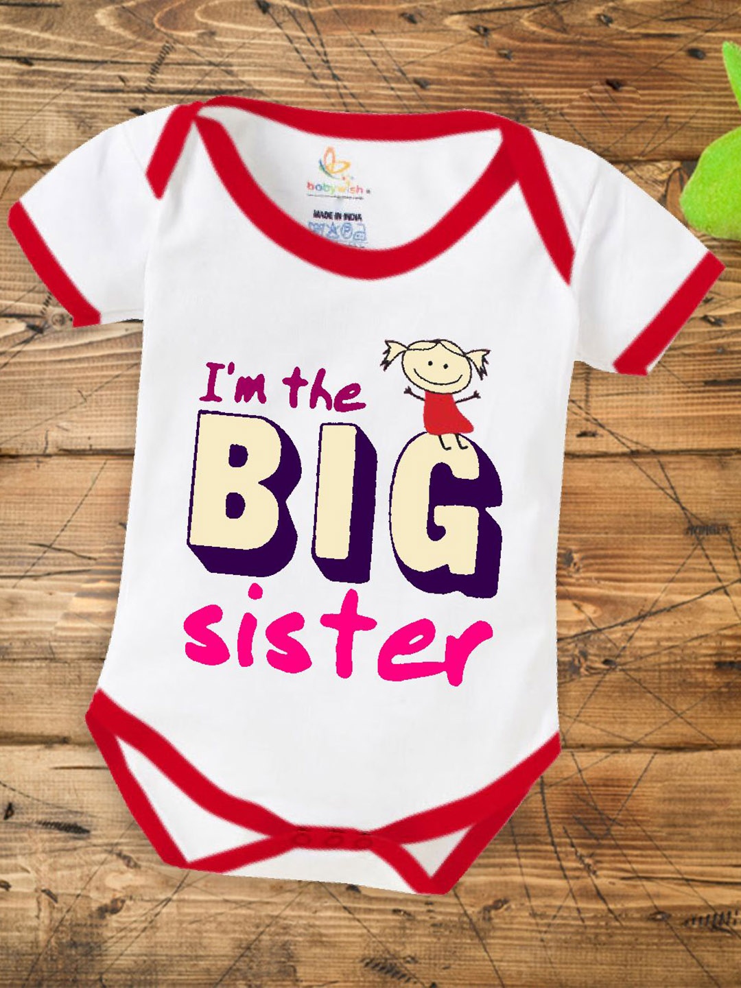 

Babywish Infants Printed Cotton Bodysuit, Red