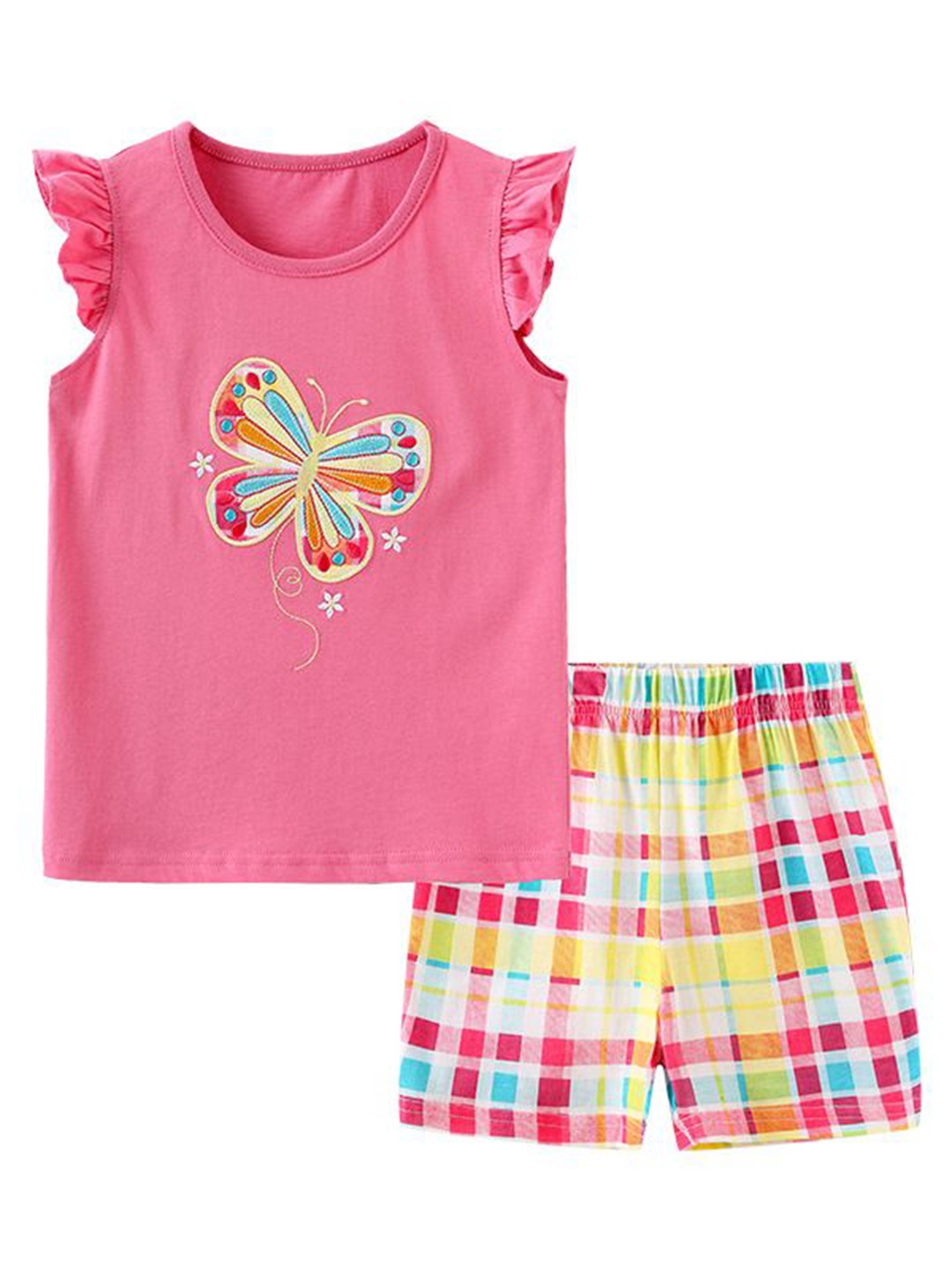 

StyleCast Girls Printed Pure Cotton Top With Shorts, Pink