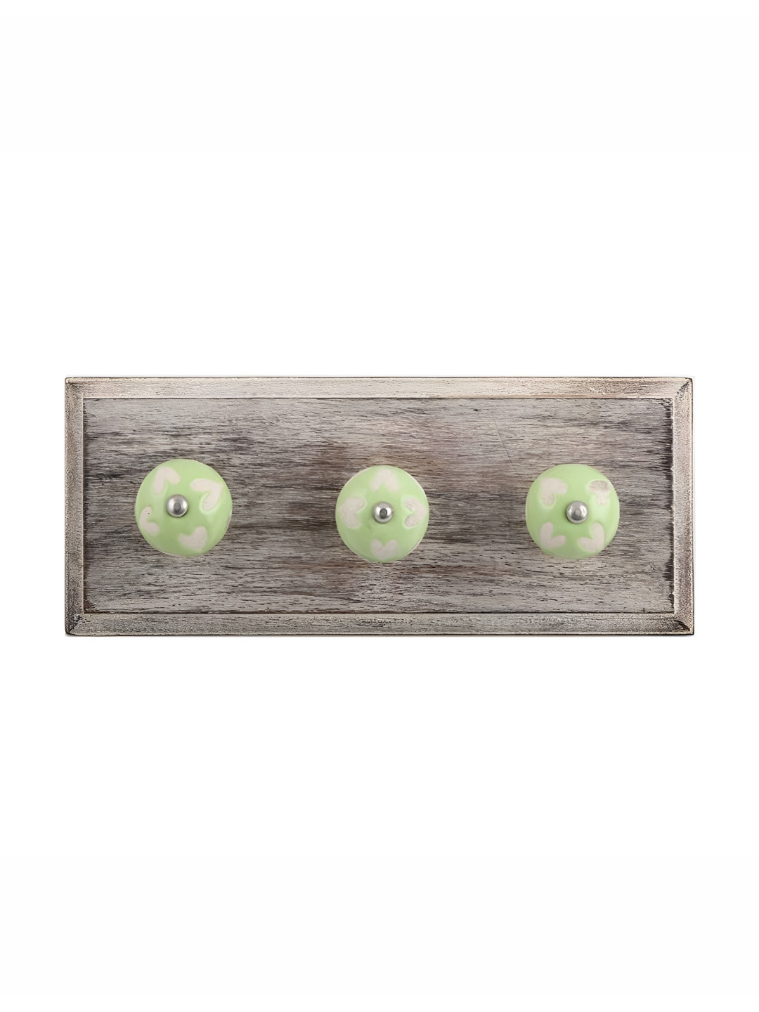 

Indianshelf Green & White 4 Pieces Wooden Wall Hook