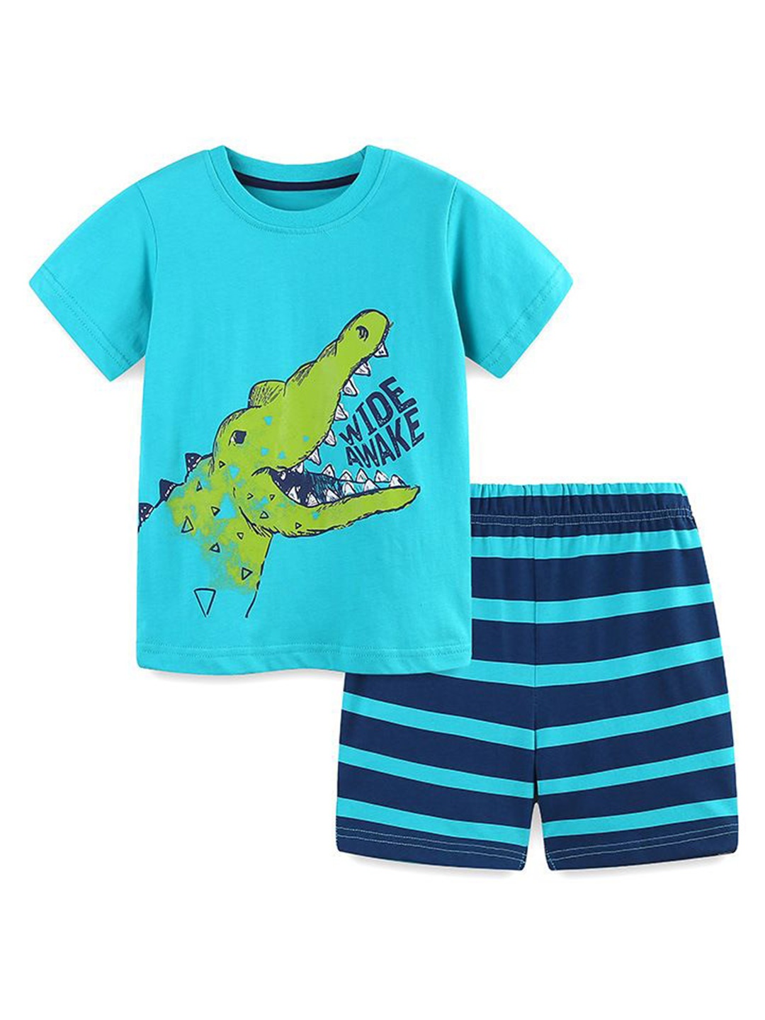 

StyleCast Blue Boys Printed Pure Cotton T-shirt With Shorts