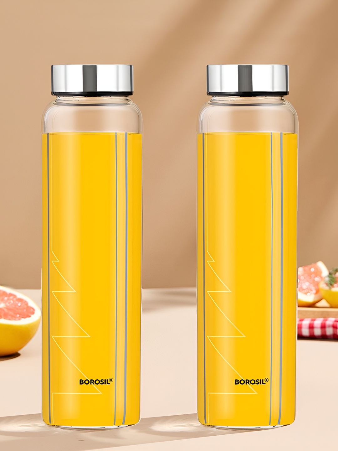 

BOROSIL Artisan Series Sintra Transparent 2 Pieces Glasses Printed Water Bottles 1l