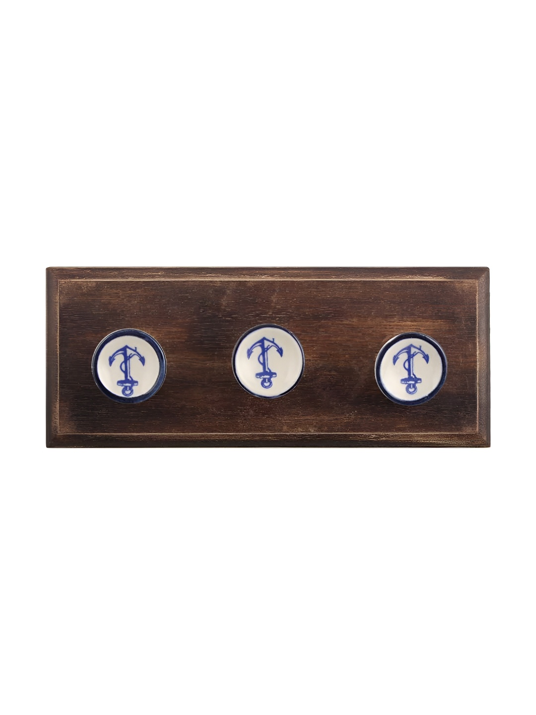 

Indianshelf White & Blue 4 Pieces Printed Utility Hooks