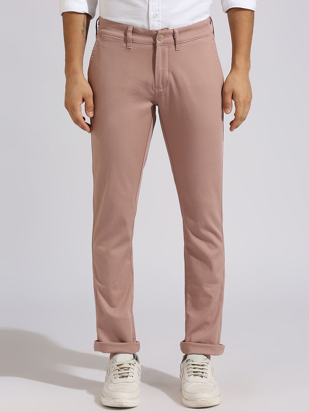 

Klub Fox Men Slim Fit Trousers, Pink