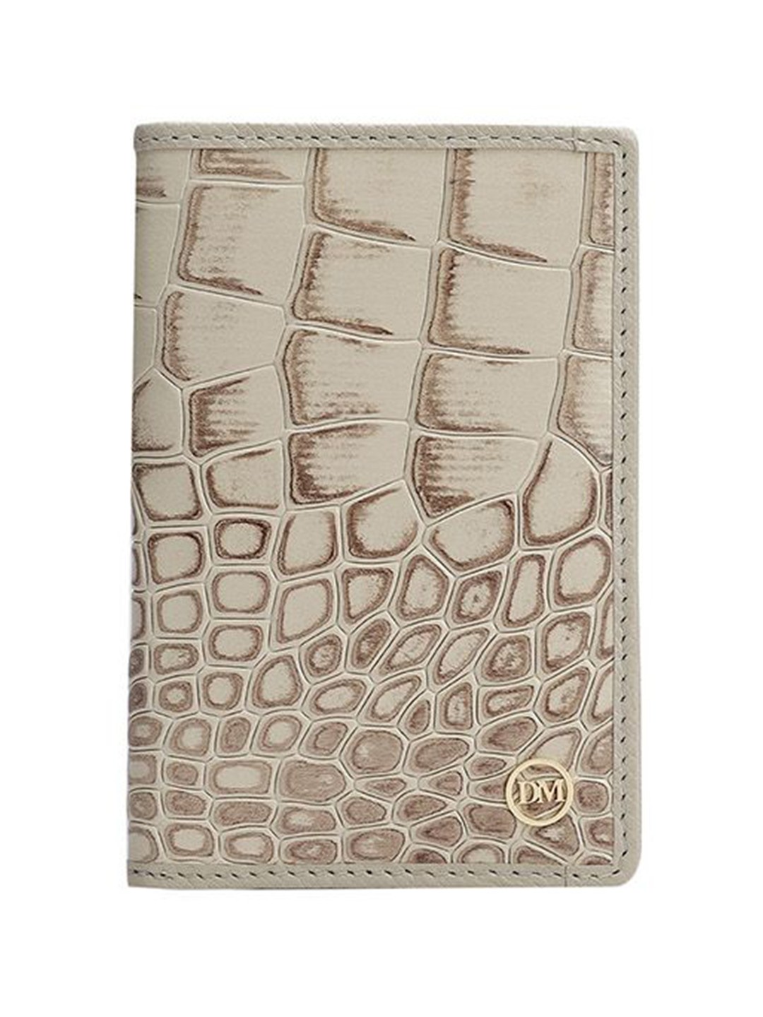 

Da Milano Unisex Abstract Textured Leather Card Holder, White