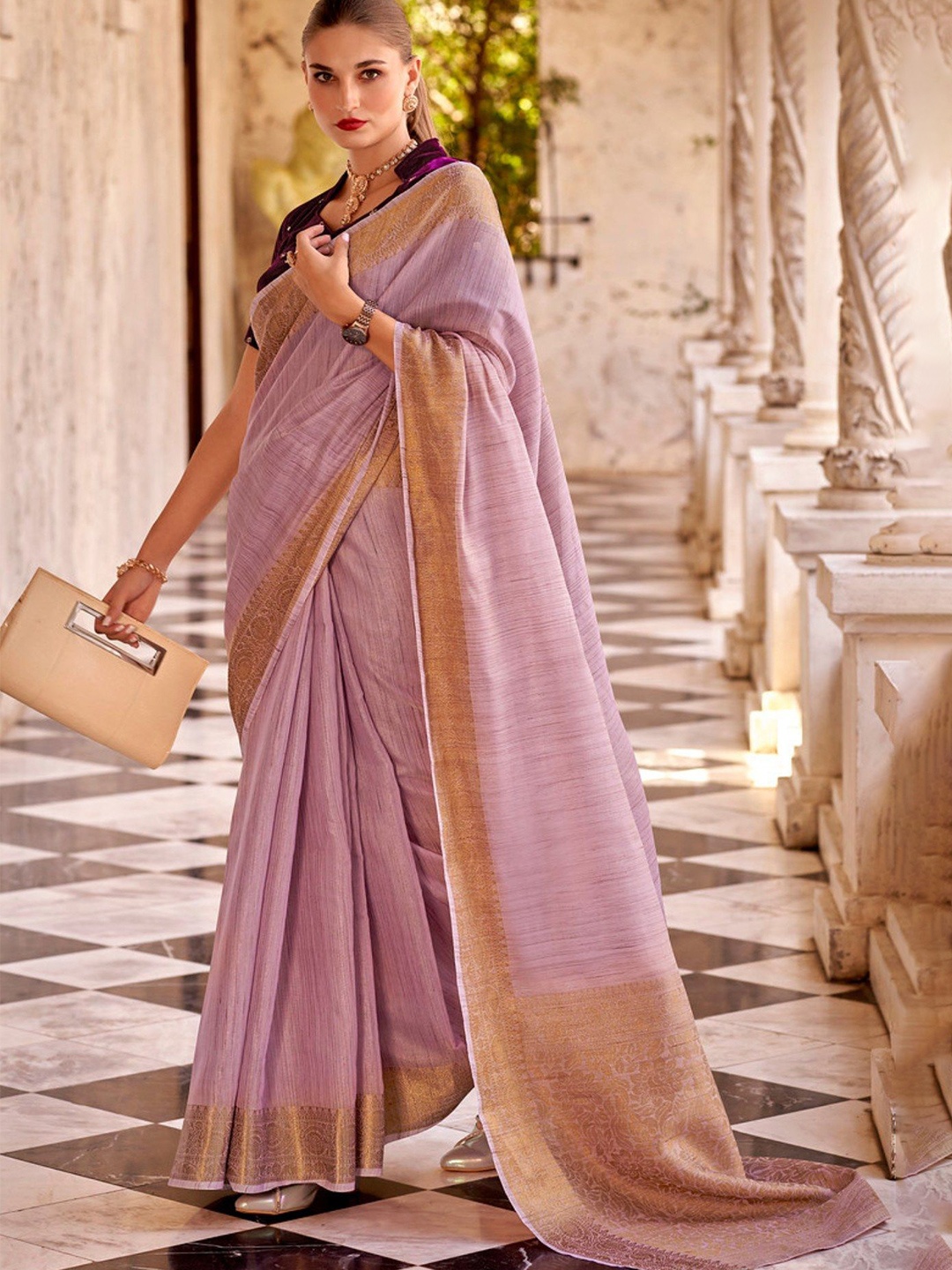 

MySilkLove Woven Design Zari Saree, Purple