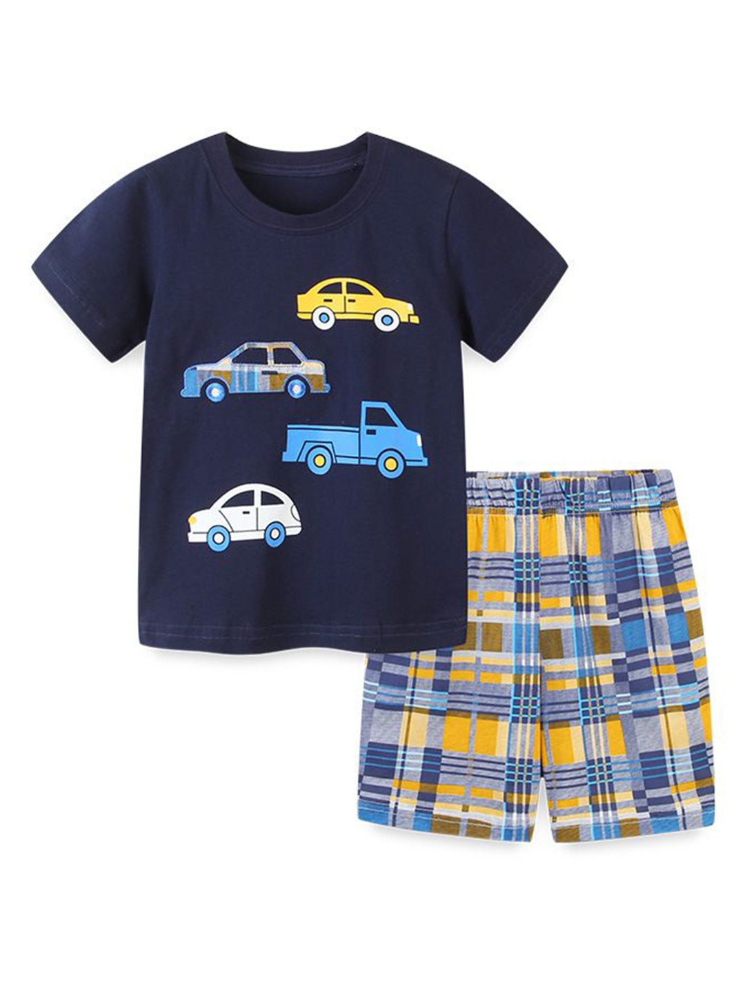 

StyleCast Boys Printed Pure Cotton T-shirt With Shorts, Navy blue