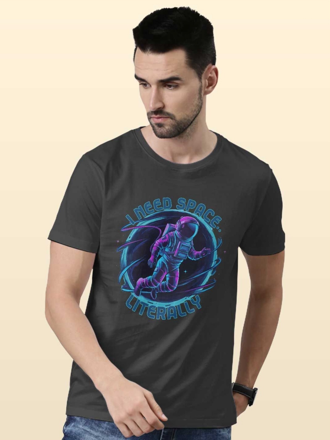 

macmerise Men Printed T-shirt, Grey