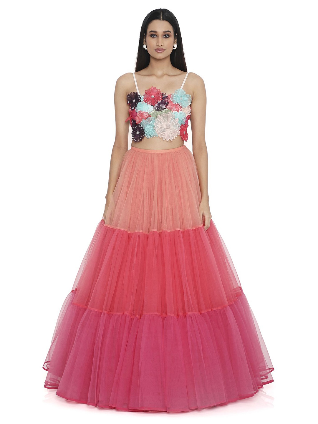 

Payal Singhal Embellished Beads and Stones Ready to Wear Lehenga & Choli, Pink