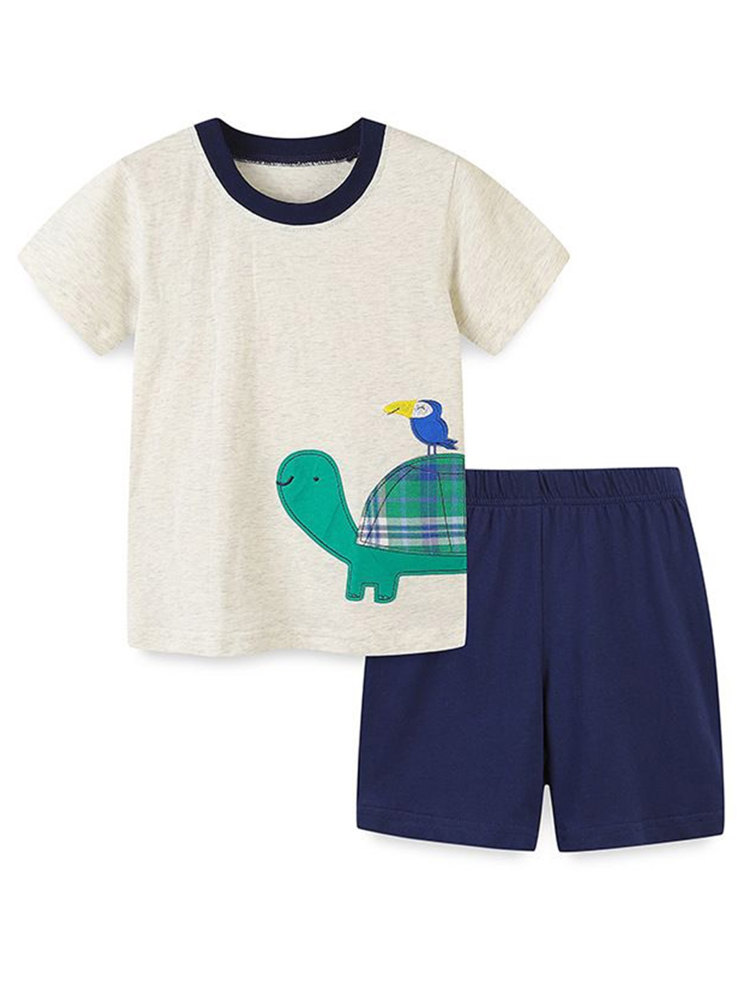 

StyleCast Boys Off White Printed Pure Cotton T-shirt with Shorts