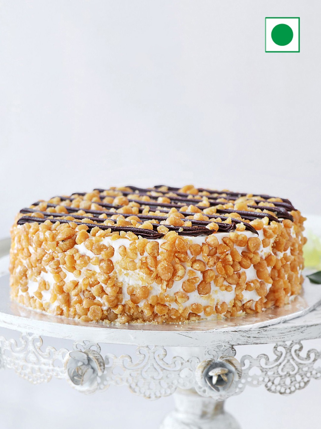 

IGP Butterscotch Eggless Round Cake - 500gm, White