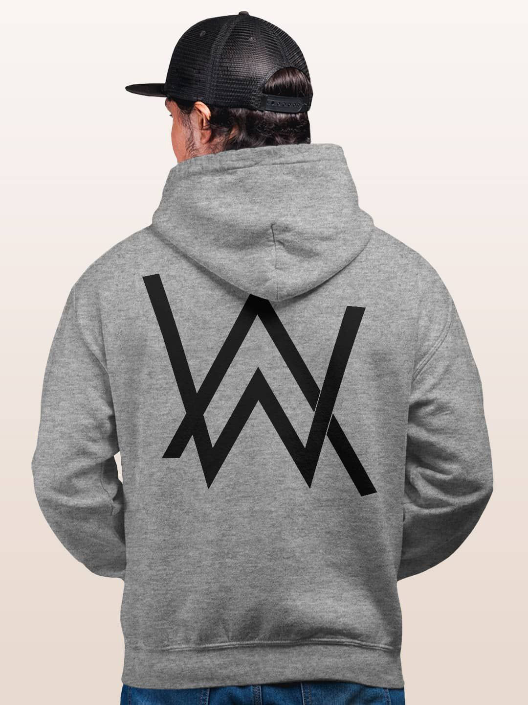 

macmerise Men Printed Hooded Sweatshirt, Grey