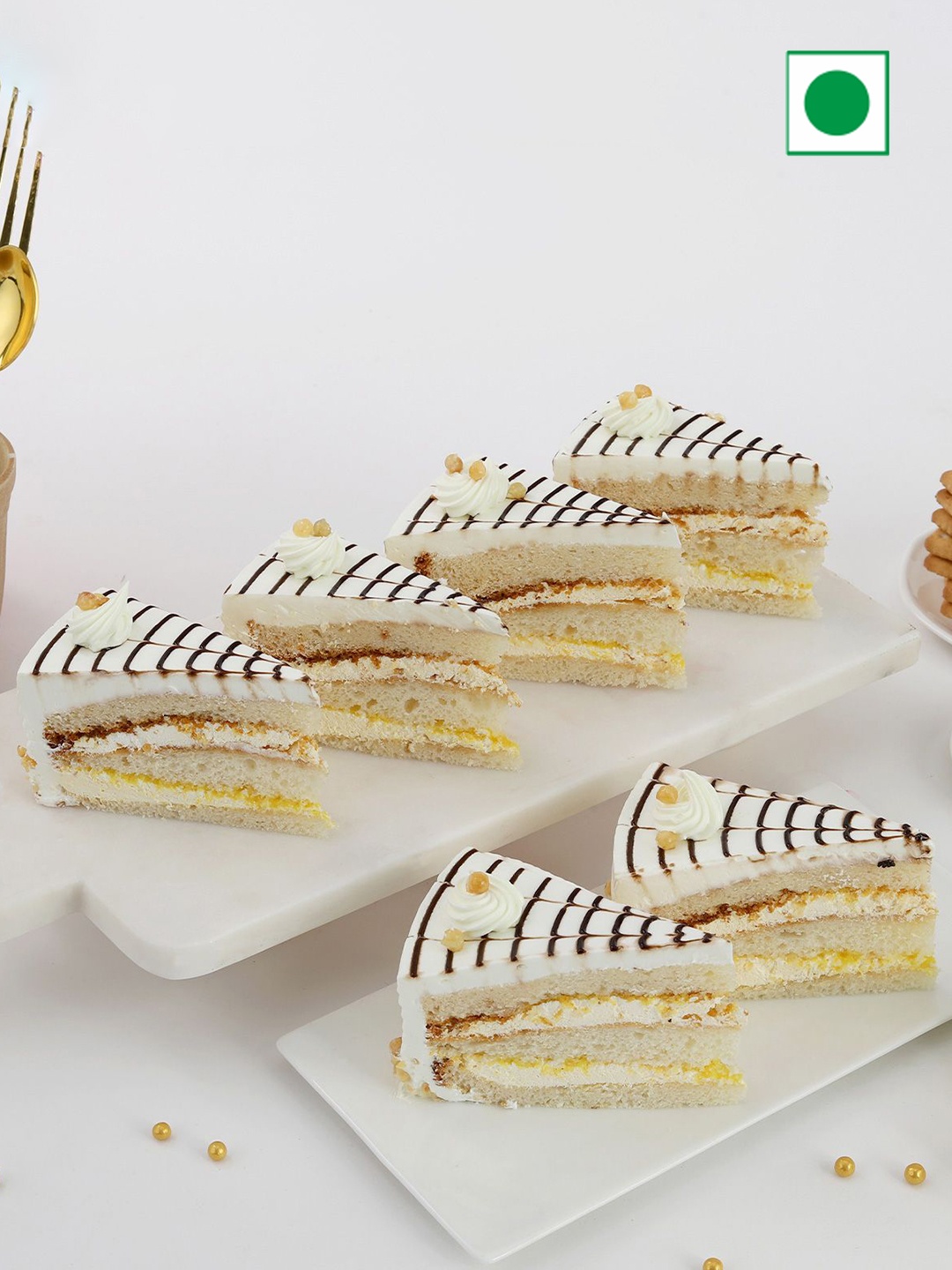 

IGP Set Of 5 Butterscotch Eggless Pastry Cake- 450Gm, White