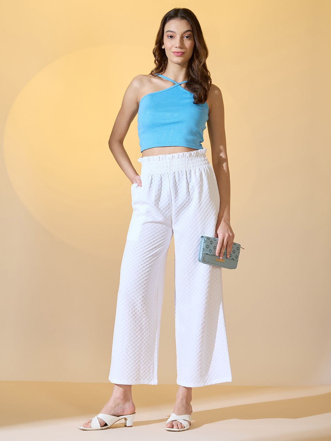 

DressBerry Women Wide Leg Palazzos, White