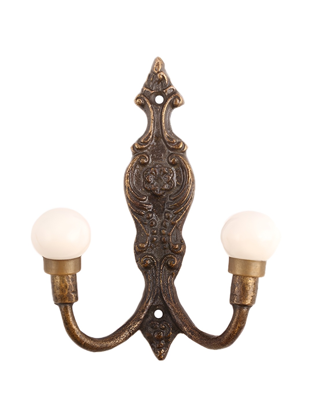 

Indianshelf Gold Toned & White 4 Pieces Textured Metal Wall Hooks