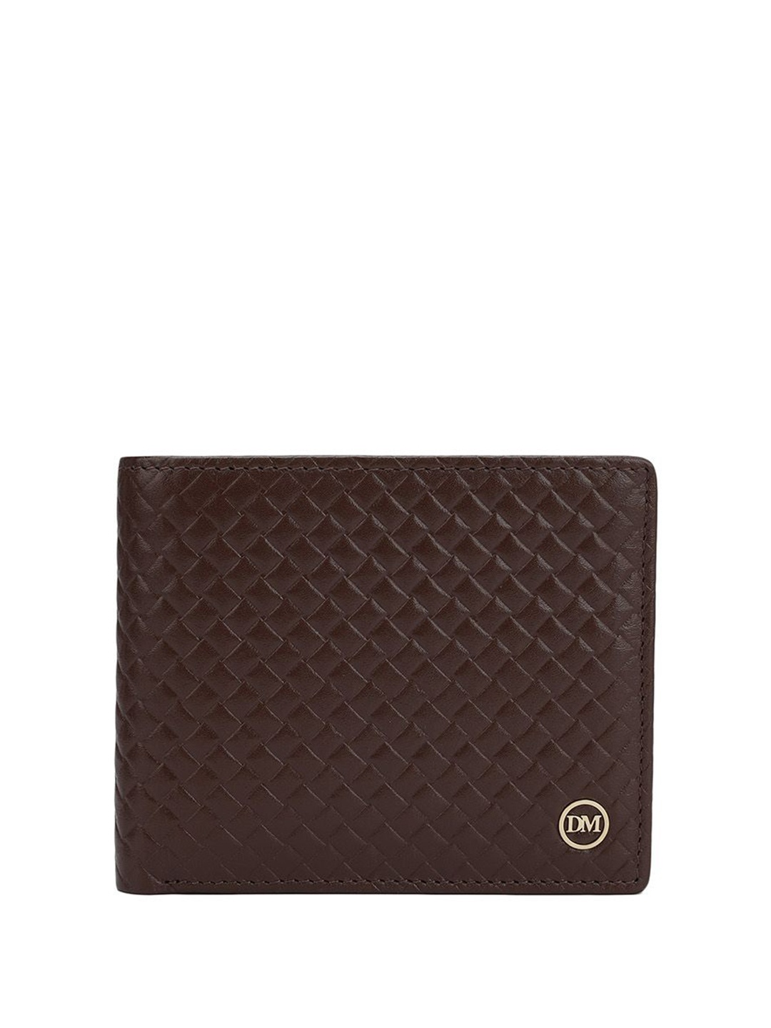 

Da Milano Men Textured Leather Two Fold Wallet, Brown