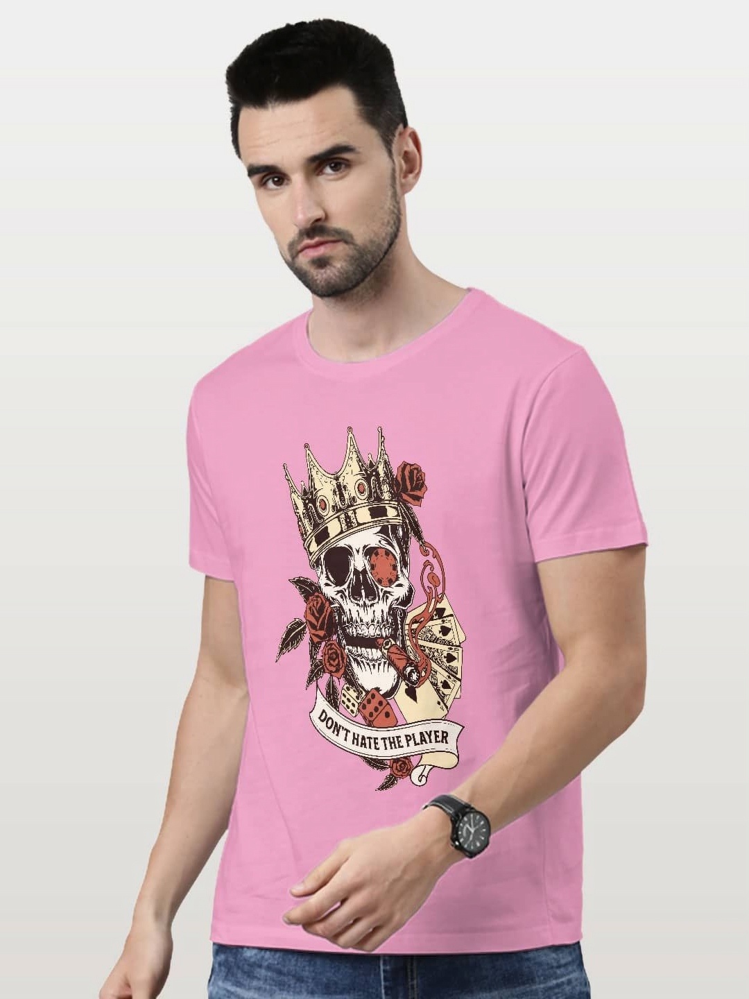 

macmerise Men Printed T-shirt, Pink