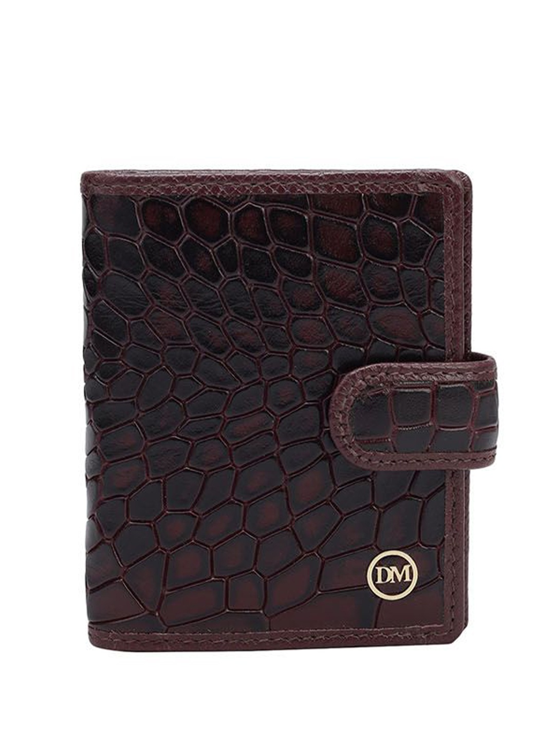 

Da Milano Unisex Abstract Textured Leather Card Holder, Burgundy