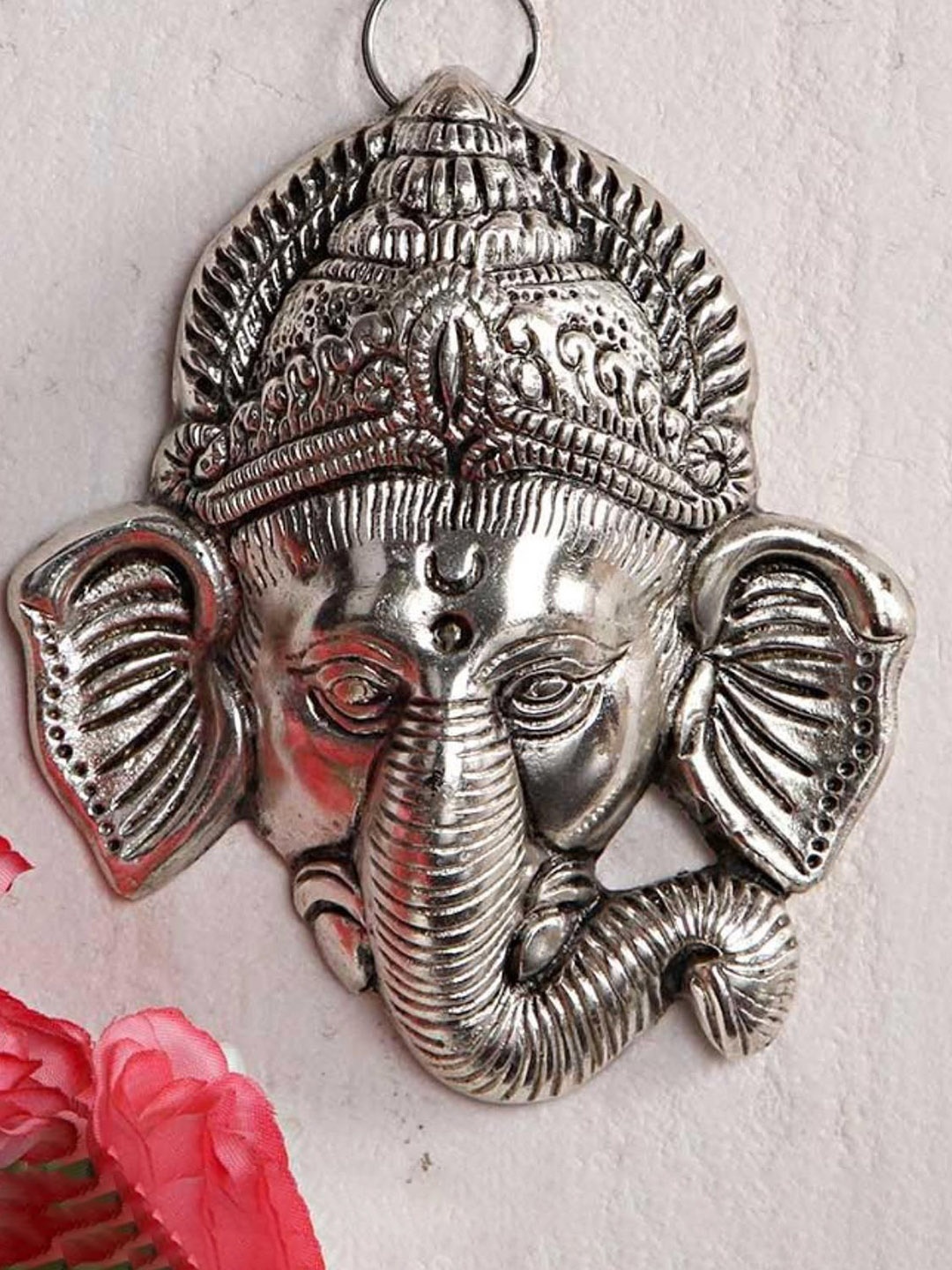 

IGP Metal Gajmukh Ganesha Wall Hanging, Silver