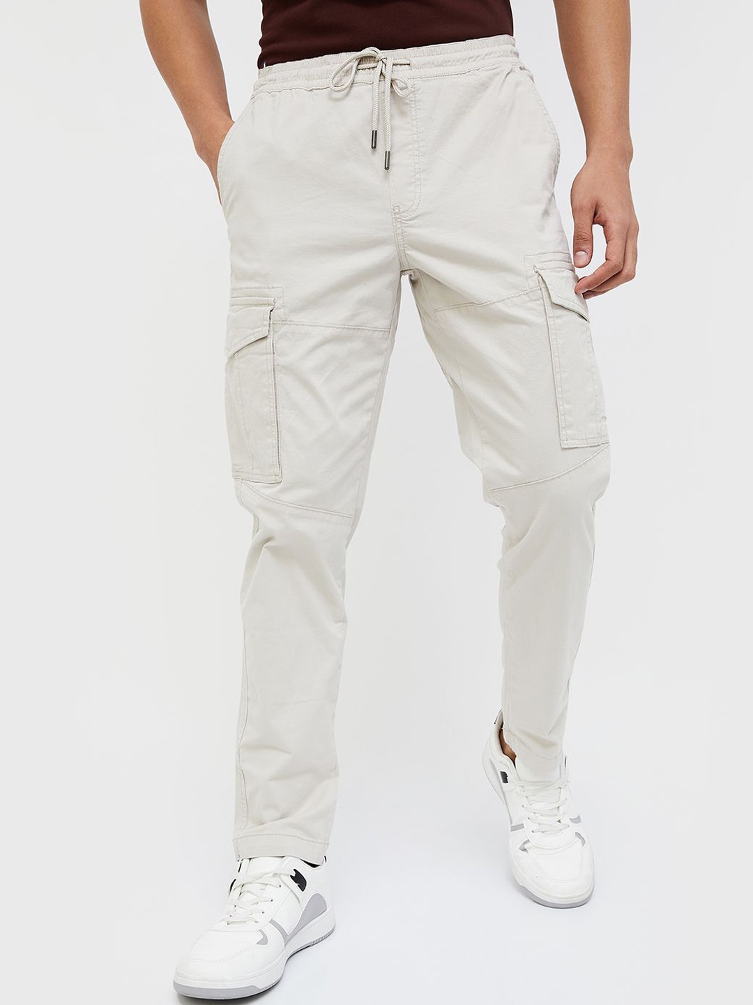 

Fame Forever by Lifestyle Men Tapered Fit Cargos Track Pant, Off white