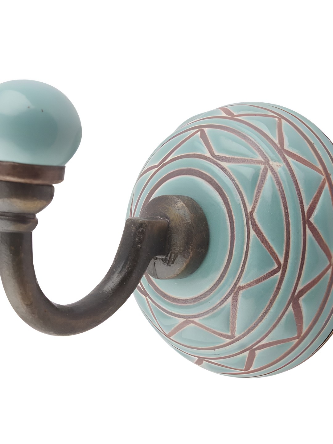 

Indianshelf Blue & Brown 4 Pieces Printed Hooks and Holders