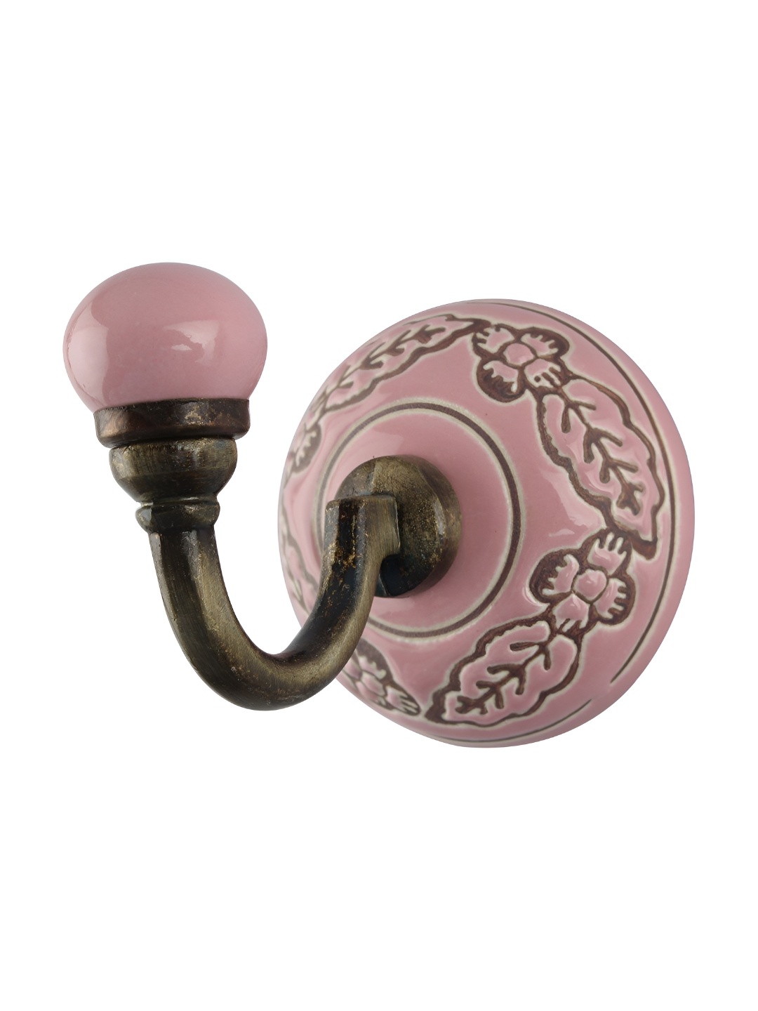 

Indianshelf Pink & Brown 4 Pieces Textured Metal Hooks