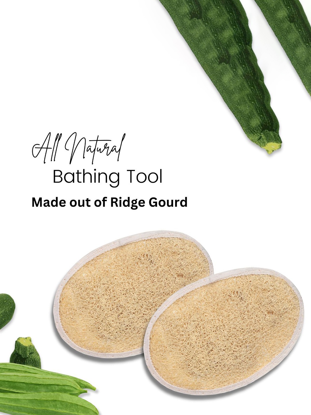

CareDone Set Of 2 Natural Bath Loofah Scrubber, Beige