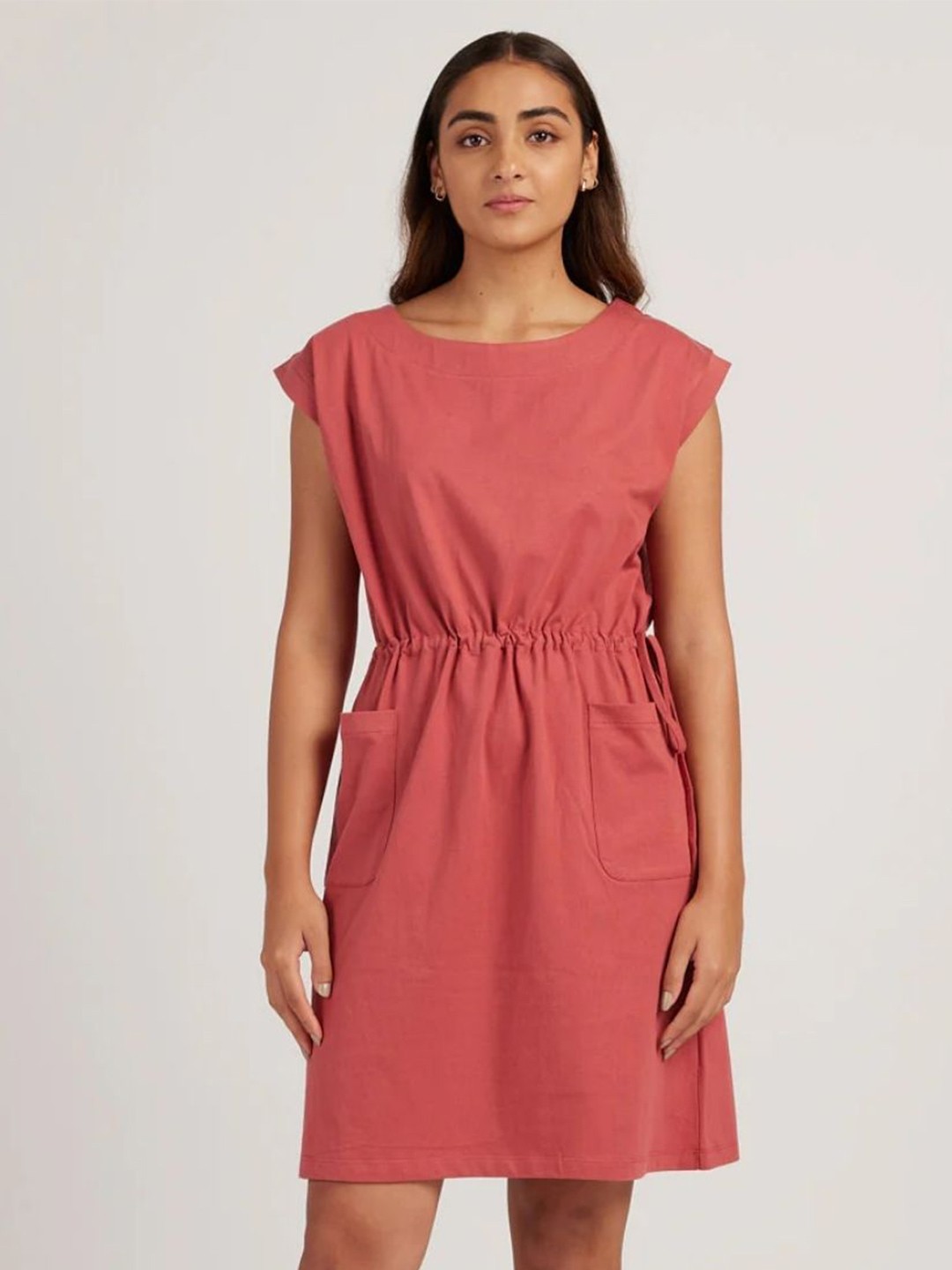 

Creatures of Habit Women Jersey Drawstring Dress, Peach