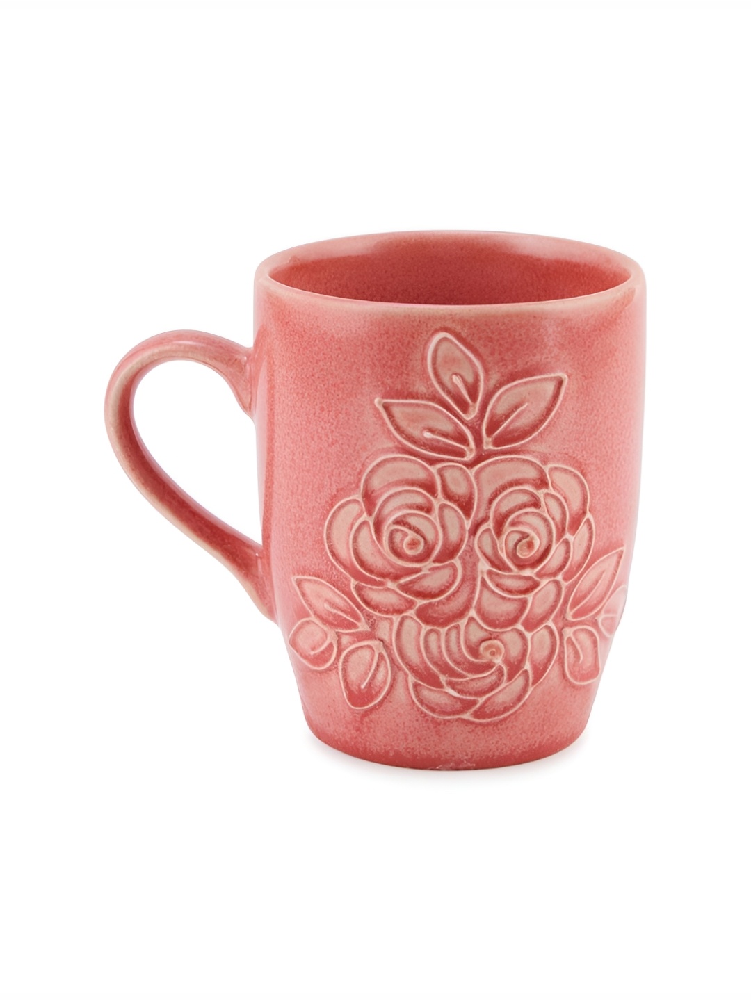 

Fabindia Pink Textured Ceramic Glossy Mug 400 ml